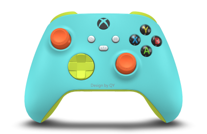Xbox Wireless Controller - Body: Glacier Blue, D-Pads: Electric Volt, Thumbsticks: Zest Orange