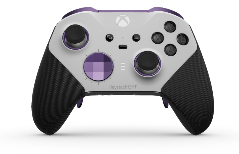 Xbox Elite Wireless Controller Series 2 - Core - Behuizing voorzijde: Robotwit + rubberen handvatten, D-pad: Facet, Astral Purple (Metal), Behuizing achterzijde: Robotwit + rubberen handvatten