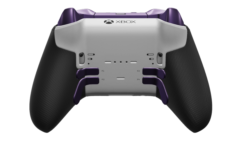 Xbox Elite Wireless Controller Series 2 - Core - Behuizing voorzijde: Robotwit + rubberen handvatten, D-pad: Facet, Astral Purple (Metal), Behuizing achterzijde: Robotwit + rubberen handvatten