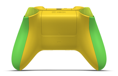 Controller with Velocity Green body, Electric Volt D-pad, and Lighting Yellow thumbsticks - back view