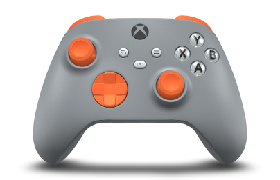 Xbox Wireless Controller - Body: Ash Gray, D-Pads: Zest Orange, Thumbsticks: Zest Orange