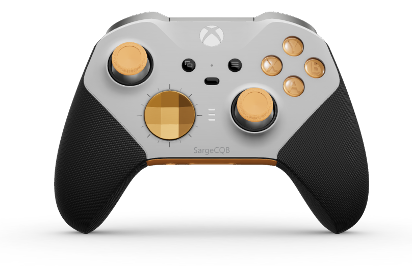 Xbox Elite Wireless Controller Series 2 - Core - Corpo: Branco Robot + Pegas em Borracha, Botão Direcional: Facetado, Soft Orange (Metal), Traseira: Laranja Suave + Pegas em Borracha