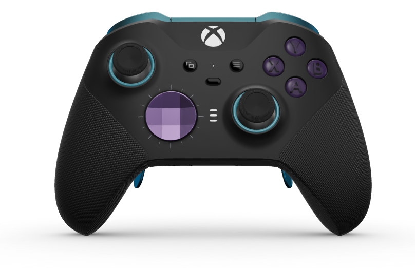 Xbox Elite Wireless Controller Series 2 - Core - Body: Carbon Black + Rubberized Grips, D-pad: Faceted, Astral Purple (Metal), Back: Carbon Black + Rubberized Grips