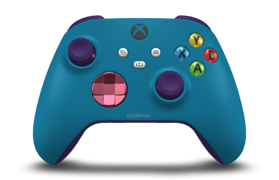 Xbox Wireless Controller - Hoofdtekst: Mineraalblauw, D-Pads: Dieproze (metallic), Duimsticks: Astral Purple