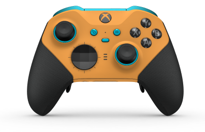 Xbox Elite Wireless Controller Series 2 - Core - Behuizing voorzijde: Zacht oranje + rubberen handvatten, D-pad: Facet, Carbon Black (Metal), Behuizing achterzijde: Zacht oranje + rubberen handvatten