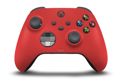 Xbox Wireless Controller - Body: Pulse Red, D-Pads: Storm Gray (Metallic), Thumbsticks: Storm Grey