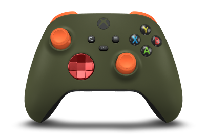 Xbox Wireless Controller - Body: Nocturnal Green, D-Pads: Oxide Red (Metallic), Thumbsticks: Zest Orange