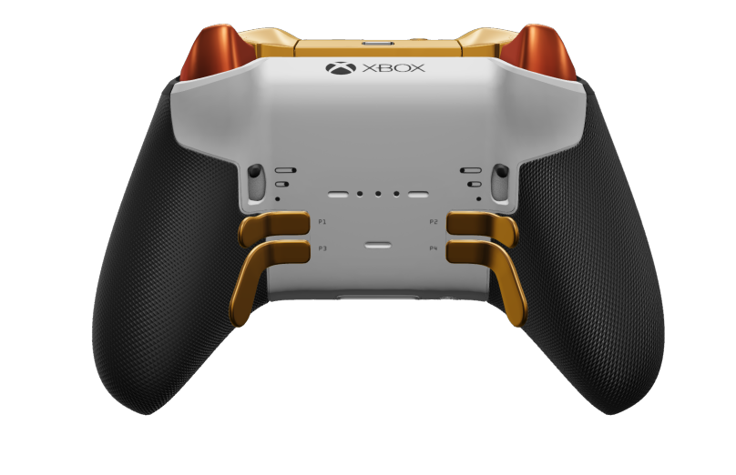 Manette sans fil Xbox Elite Series 2 - Core - Corpo: Branco Robot + Pegas em Borracha, Botão Direcional: Facetado, Soft Orange (Metal), Traseira: Branco Robot + Pegas em Borracha