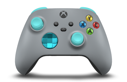 Xbox Wireless Controller - Body: Ash Grey, D-Pads: Dragonfly Blue (Metallic), Thumbsticks: Glacier Blue