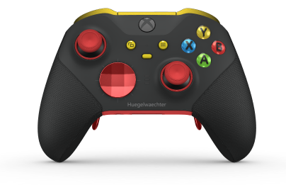 Xbox Elite Wireless Controller Series 2 – Core - Body: Carbon Black + Rubberised Grips, D-pad: Facet, Pulse Red (Metal), Back: Pulse Red + Rubberised Grips