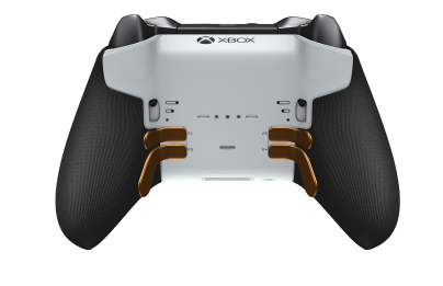 Mando inalámbrico Xbox Elite Series 2: básico - Body: Carbon Black + Rubberised Grips, D-pad: Facet, Soft Orange (Metal), Back: Robot White + Rubberised Grips