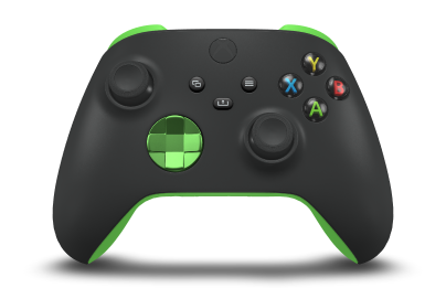Xbox Wireless Controller - Body: Carbon Black, D-Pads: Velocity Green (Metallic), Thumbsticks: Carbon Black