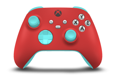 Xbox Wireless Controller - Corpo: Vermelho Forte, Botões Direcionais: Azul Glaciar, Manípulos Analógicos: Azul Glaciar