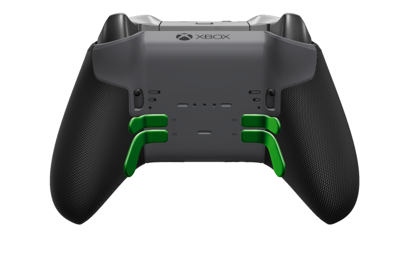Xbox Elite Wireless Controller Series 2 - Core - Body: Storm Gray + Rubberised Grips, D-pad: Faceted, Velocity Green (Metal), Back: Storm Gray + Rubberised Grips