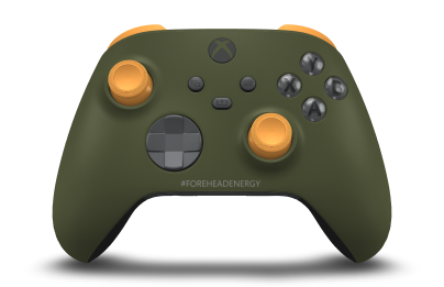 Xbox Wireless Controller - Body: Nocturnal Green, D-Pads: Storm Grey, Thumbsticks: Soft Orange