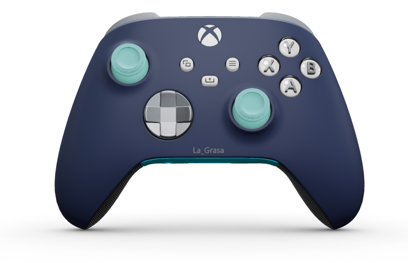 Xbox Wireless Controller - Body: Midnight Blue, D-Pads: Ash Gray (Metallic), Thumbsticks: Glacier Blue