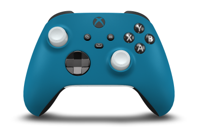 Xbox Wireless Controller - Hoofdtekst: Mineraalblauw, D-Pads: Carbonzwart (metallic), Duimsticks: Robotwit