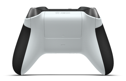 Controller with Robot White body, Bright Silver (Metallic) D-pad, and Robot White thumbsticks - back view