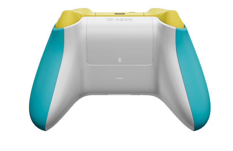Xbox Wireless Controller - 몸체: 드래곤플라이 블루, 방향 패드: 라이트닝 옐로(메탈릭), 엄지스틱: 라이트닝 옐로우