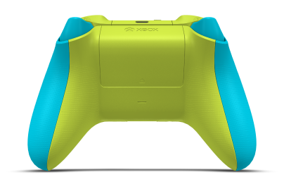 Mando inalámbrico Xbox - Framsida: Dragonfly Blue, Styrknappar: Citrongul, Styrspakar: Lighting Yellow