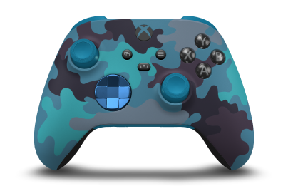 Xbox Wireless Controller - Body: Mineral Camo, D-Pads: Photon Blue (Metallic), Thumbsticks: Mineral Blue
