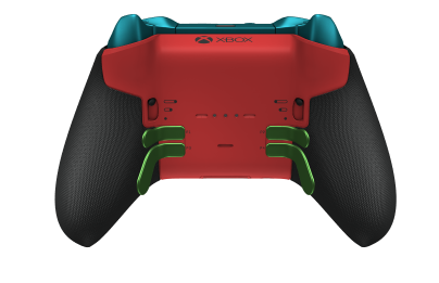 Xbox Elite Wireless Controller Series 2 - Core - Corpo: Verde Veloz + Pegas em Borracha, Botão Direcional: Faceta, Vermelho Forte (Metal), Traseira: Vermelho Forte + Pegas em Borracha
