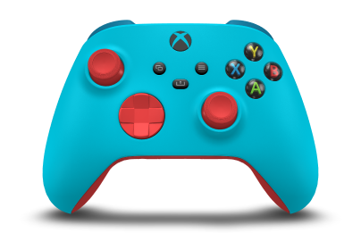 Xbox Wireless Controller - Body: Dragonfly Blue, D-Pads: Pulse Red, Thumbsticks: Pulse Red
