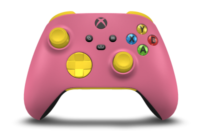 Xbox Wireless Controller - Corpo: Rosa Profundo, Botões Direcionais: Amarelo relâmpago, Manípulos Analógicos: Amarelo relâmpago