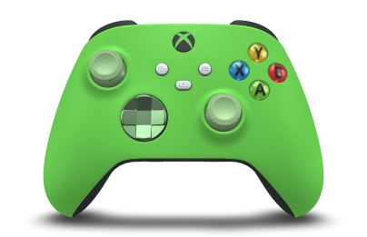 Xbox Wireless Controller - Body: Velocity Green, D-Pads: Soft Green (Metallic), Thumbsticks: Soft Green