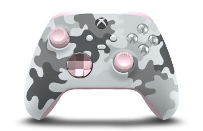 Xbox ワイヤレス コントローラー - Body: Arctic Camo, D-Pads: Soft Pink (Metallic), Thumbsticks: Soft Pink