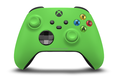 Xbox Wireless Controller - Corpo: Verde Veloz, Botões Direcionais: Preto Carbono (Metálico), Manípulos Analógicos: Verde Veloz