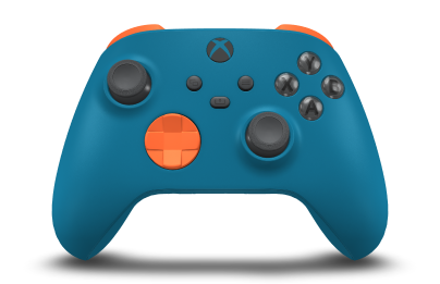Xbox Wireless Controller - Corps: Mineral Blue, BMD: Zest Orange, Joysticks: Storm Grey
