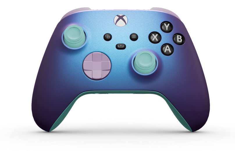 Xbox Wireless Controller - Corps: Stellar Shift, BMD: Mauve tendre, Joystick: Bleu glacier