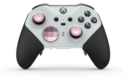 Xbox Elite Wireless Controller Series 2 - Core - Behuizing voorzijde: Robotwit + rubberen handvatten, D-pad: Facet, Soft Pink (Metal), Behuizing achterzijde: Robotwit + rubberen handvatten
