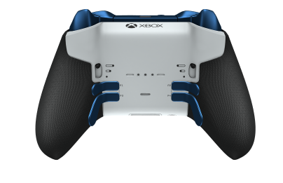 Xbox Elite Wireless Controller Series 2 – Core - Behuizing voorzijde: Shockblauw + rubberen handvatten, D-pad: Cross, Photon Blue (Metal), Behuizing achterzijde: Robotwit + rubberen handvatten