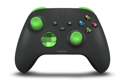 Xbox Wireless Controller - Corps: Carbon Black, BMD: Velocity Green (métallique), Joysticks: Velocity Green