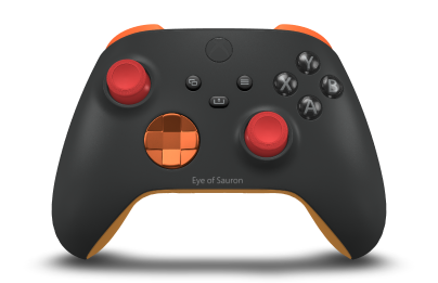 Xbox Wireless Controller - Hoofdtekst: Carbonzwart, D-Pads: Zest-oranje (metallic), Duimsticks: Pulsrood