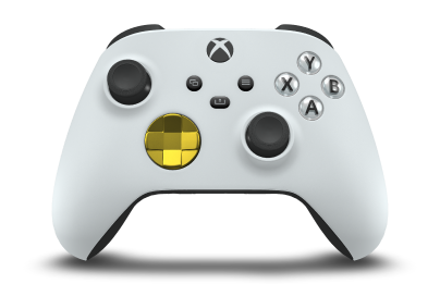 Xbox 무선 컨트롤러 - 機身: 機器白, 方向鍵: 亮黃色 (金屬), 搖桿: 碳黑色