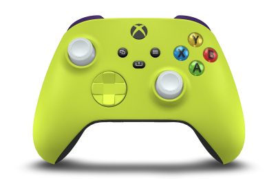 Xbox Wireless Controller - 몸체: 일렉트릭 볼트, 방향 패드: 일렉트릭 볼트, 엄지스틱: 로봇 화이트