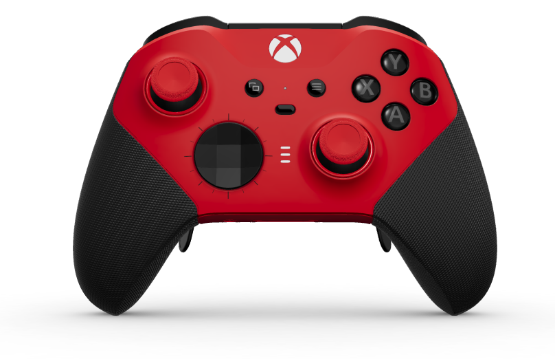 Xbox Elite Wireless Controller Series 2 - Core - Vorderseite: Pulse Red + gummierte Griffe, D-Pad: Facettiert, Carbon Black (Metall), Rückseite: Pulse Red + gummierte Griffe
