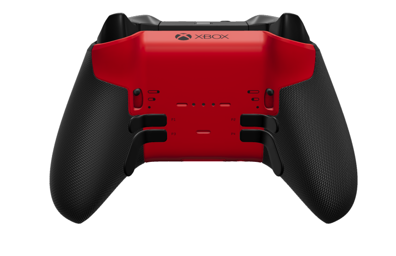 Xbox Elite Wireless Controller Series 2 - Core - Vorderseite: Pulse Red + gummierte Griffe, D-Pad: Facettiert, Carbon Black (Metall), Rückseite: Pulse Red + gummierte Griffe