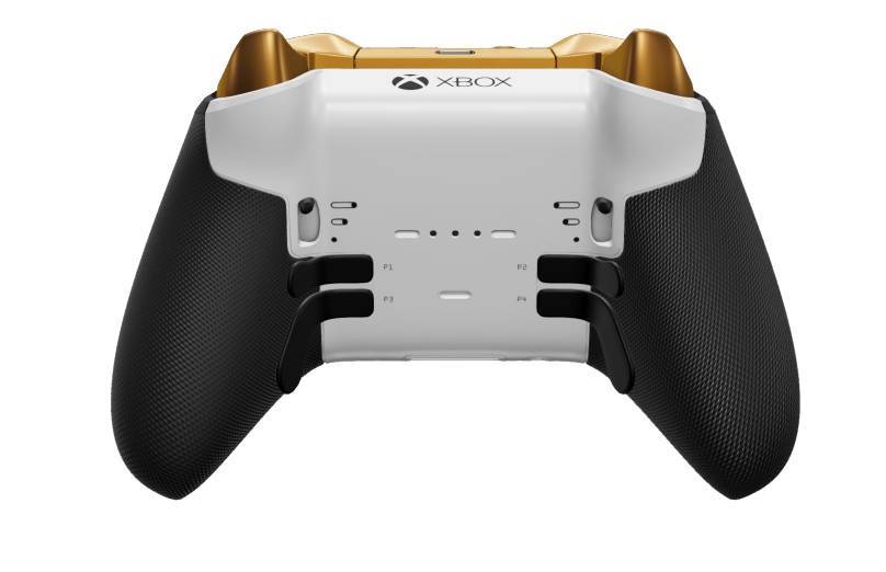 Xbox Elite Wireless Controller Series 2 - Core - Behuizing voorzijde: Robotwit + rubberen handvatten, D-pad: Gefacetteerd, carbonzwart (metaal), Behuizing achterzijde: Robotwit + rubberen handvatten