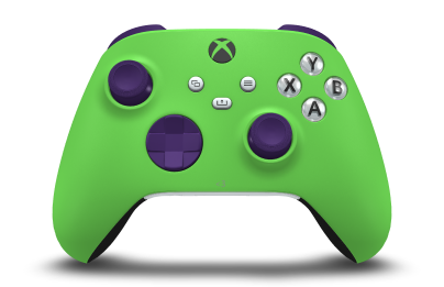 Xbox Wireless Controller - Hoofdtekst: Velocity-groen, D-Pads: Astralpaars, Duimsticks: Astralpaars