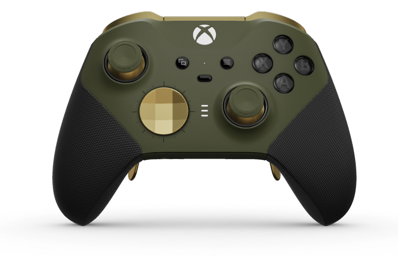 Xbox Elite Wireless Controller Series 2 - Core - Body: Nocturnal Green + Rubberized Grips, D-pad: Facet, Hero Gold (Metal), Back: Nocturnal Green + Rubberized Grips