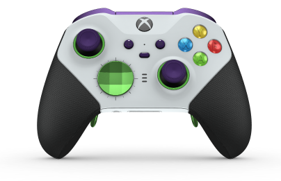 Xbox Elite Wireless Controller Series 2 - Core - Corps: Robot White + poignées caoutchoutées, BMD: Facette, Velocity Green (métal), Arrière: Robot White + poignées caoutchoutées