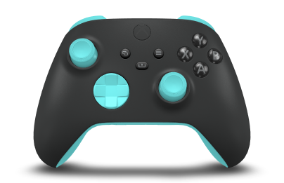 Xbox Wireless Controller - Body: Carbon Black, D-Pads: Glacier Blue, Thumbsticks: Glacier Blue