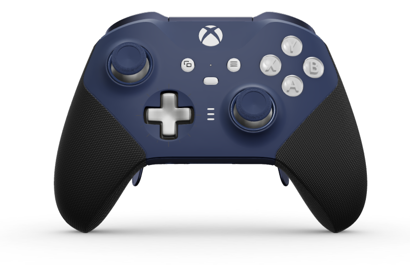 Xbox Elite Wireless Controller Series 2 - Core - Behuizing voorzijde: Nachtblauw + rubberen handvatten, D-pad: Cross, Bright Silver (Metal), Behuizing achterzijde: Nachtblauw + rubberen handvatten