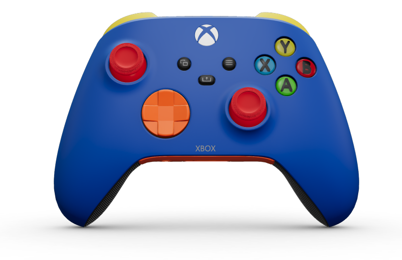 Xbox Wireless Controller - Body: Shock Blue, D-Pads: Zest Orange, Thumbsticks: Pulse Red