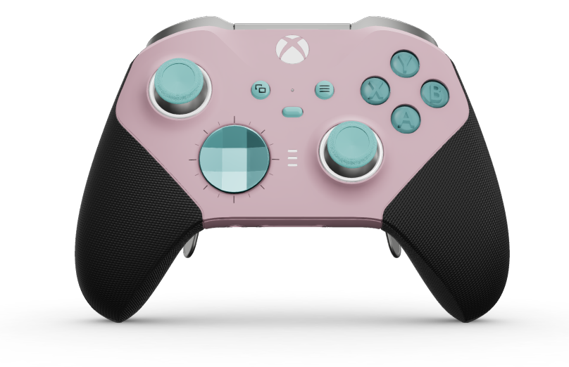 Manette sans fil Xbox Elite Series 2 - Core - Corps: Soft Pink + poignées caoutchoutées, BMD: À facettes, Glacier Blue (métal), Arrière: Soft Pink + poignées caoutchoutées