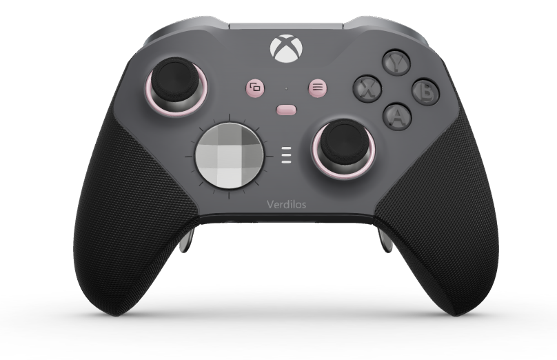 Xbox Elite Wireless Controller Series 2 - Core - Body: Storm Gray + Rubberized Grips, D-pad: Faceted, Bright Silver (Metal), Back: Storm Gray + Rubberized Grips